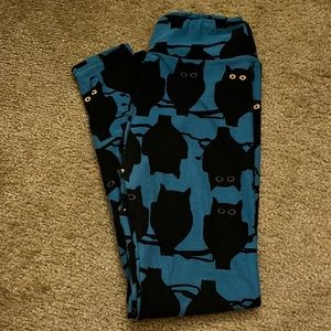 Teal Owl Print Lularoe Leggings